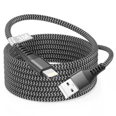 Afbeelding van iPhone kabel, 3 meter, Lightning kabel m [MFi gecertificeerd], oplaadkabel, USB nylon, oplader voor 14, 13, 12, 11 Pro Max, XS, 8, 7, 6, iPad