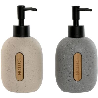 Afbeelding van Zeepdispenser Home ESPRIT Zwart Grijs Crème ABS Dolomite (2 Stuks)