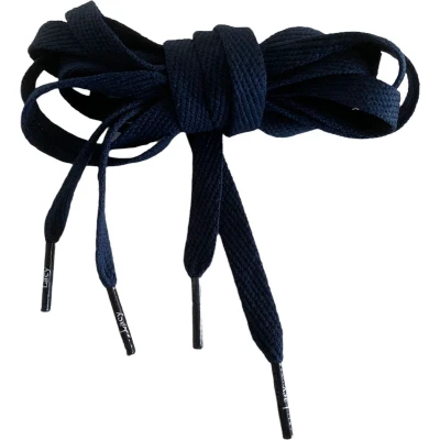 Afbeelding van Lacy Schoenveter Donker Blauw Plat 130 cm Lang x 10 mm Breed