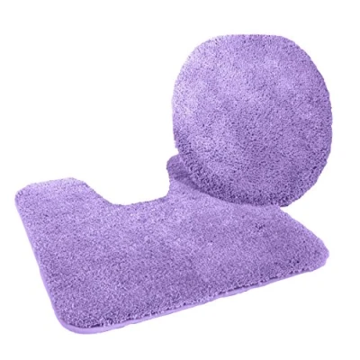 Afbeelding van Kinzler J 10052/22 microvezel badmattenset 2 delig = wc deksel 47x50 cm + mat met uitsparing 50x55 cm, lila