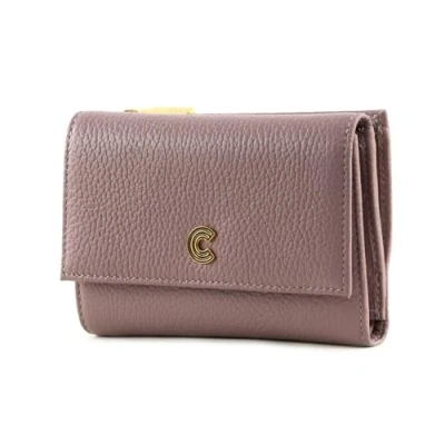 Afbeelding van COCCINELLE Leren Portemonnee Myrine Wallet Grained Leather Anemone Oud roze