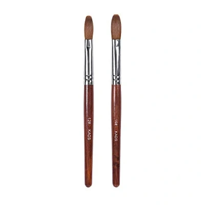 Afbeelding van Alexnailart 2 stuks Kolinsky Sable Nagelborstel Acryl Borstel voor Poeder Nail Art Pen met Rood Houten Handvat Manicure Ontwerp 12# &amp; 16#