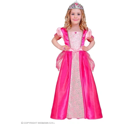 Afbeelding van Widmann Koning Prins &amp; Adel Kostuum Zoete Knalroze Prinses Rose Lily Meisje Roze Maat 128 Carnavalskleding Verkleedkleding