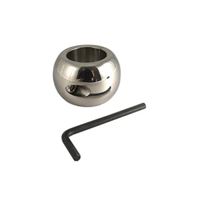 Afbeelding van Rimba Bondage Play Ball stretcher RVS in donut vorm deelbaar 4 cm hoog 450 gram