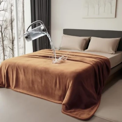 Afbeelding van Waterdichte Reversible Deken, Uitstekende Leakproof Beschermhoes voor Bed Matras, Sofa, Bank tegen Plas &amp; Spatten van Volwassenen, Babies, Honden, Huisdieren(Beige/Grijsblauw, 203x229cm)