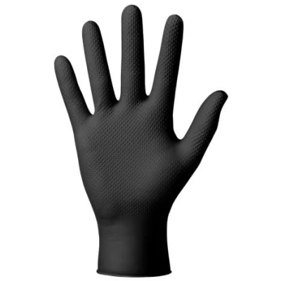 Afbeelding van Nitrilhandschoenen GoGrip zwart maat M 50 stuks