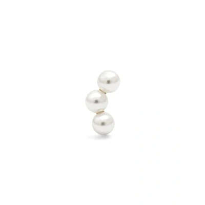 Afbeelding van Singularu Triple Pearls Oorbellen goldcoloured, Dames, Maat: One Size, Gold/coloured