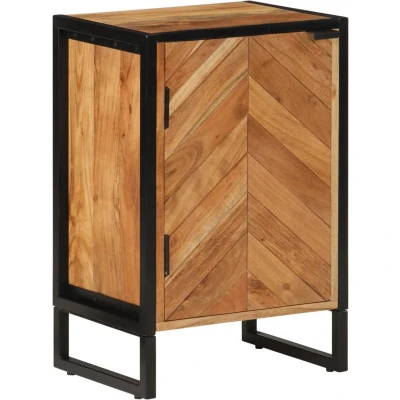 Afbeelding van Badkamerkast 40x30x60 cm massief acaciahout en ijzer