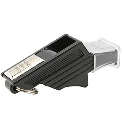 Afbeelding van Professioneel Scheidsrechtersfluitje, Basketbal Sport Training Scheidsrechterssporten Survival Emergency Levensreddende Whistles Whistle Camping (Zwart zilver)
