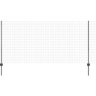 Afbeelding van vidaXL Metaal Euro Hek Set van 2 Grijs 25 x 1.2 m Duurzaam