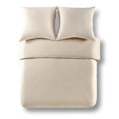 Afbeelding van Alreya Renforcé beddengoed 200 x 220 cm 100% katoen met YKK ritssluiting, superzacht dekbedovertrek, Oeko Tex® standaard gecertificeerd, Beige, alleen dekbedovertrek