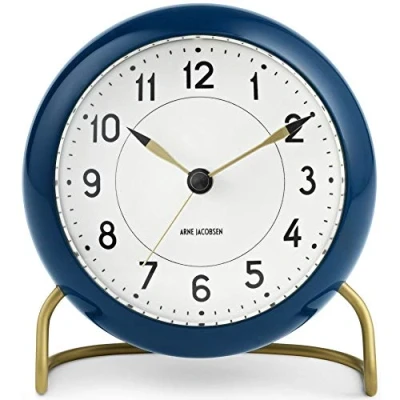 Afbeelding van Arne Jacobsen Clocks AJ Station tafelklok petrolblauw