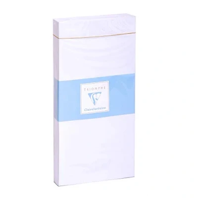 Afbeelding van Clairefontaine 7735C Pakket van 25 Witte Gevoerde Enveloppen Triomphe DL 110x220 mm Zelfklevend 130g/m².