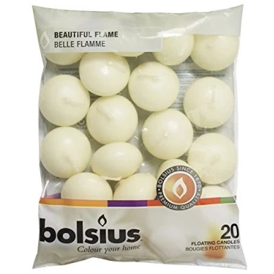 Afbeelding van Bolsius drijfkaarsen Ivoor zak 20 st
