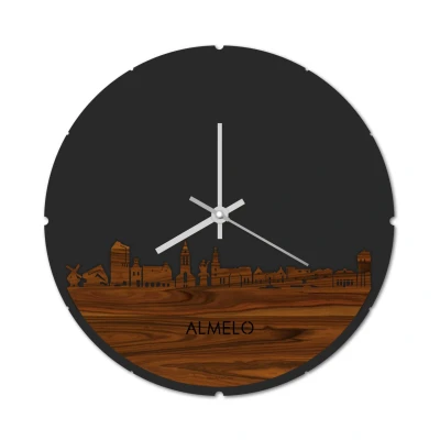 Afbeelding van Skyline Klok Rond Almelo Palissander