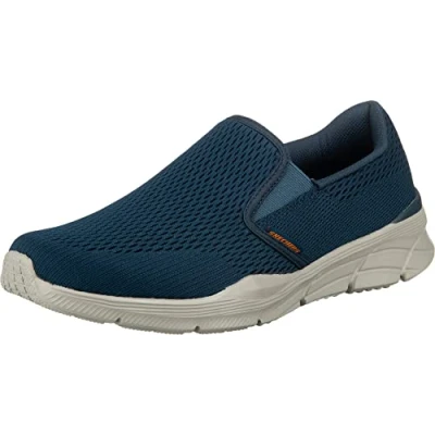 Afbeelding van Skechers Equalizer 4.0 Triple Play Sneakers voor heren, Navy Engineered Mesh Oranje Trim, 45 EU