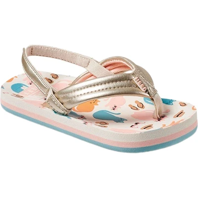 Afbeelding van Reef Little Ahi teenslippers met hielbandje goud