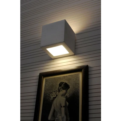 Afbeelding van Muurlamp LEO wit wandlamp keramisch met glas E27 IP20 230V