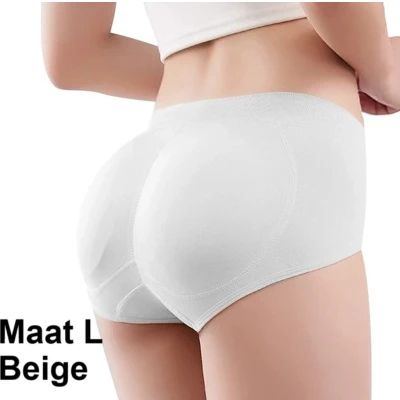 Afbeelding van Slip Met Vulling I Corrigerende Ondergoed Body Shaper Billen Liften Lifter Maat Large Beige