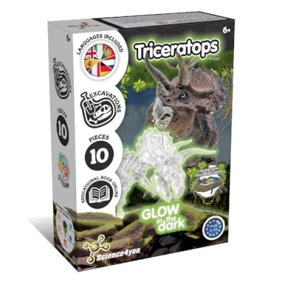 Afbeelding van Science4you Triceratops Fossielen Graafset voor Kinderen Dinosaurus in elkaar die oplichten het donker, Speelgoed, Spellen, Geschenken 6+ jarige Jongens en Meisjes