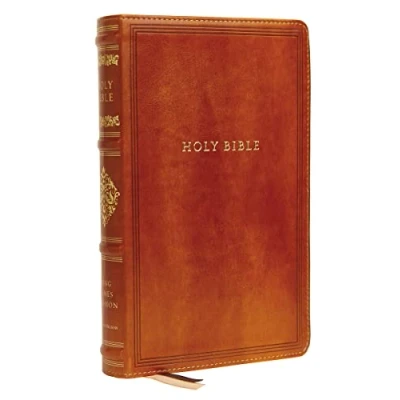 Afbeelding van KJV, Personal Size Reference Bible, Sovereign Collection, Leathersoft, Brown, Red Letter, Thumb Indexed, Comfort Print: Holy King James Version