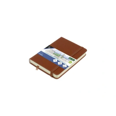 Afbeelding van Schetsboek Kangaro A6 cognac PU HC 80 vel 140gr roomwit met elastiek e
