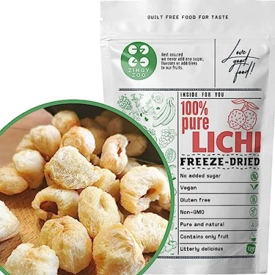 Afbeelding van Hele Gevriesdroogde Lychee 100% Natuurlijk Gevriesdroogd Fruit Puur Gedroogd Freeze Dried Geen Toegevoegde Suiker Gefriergetrocknete ZingyZoo