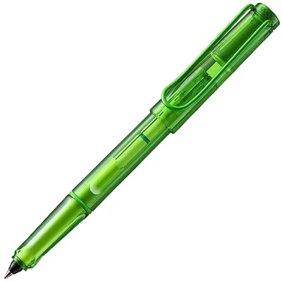 Afbeelding van LAMY balloon rollerball 311 volledig transparante rollerbal in de kleur groen met opvallende handgreep en gepoedercoate metalen clip rollercartridge lijnbreedte M, 14x1,2x1,2 cm