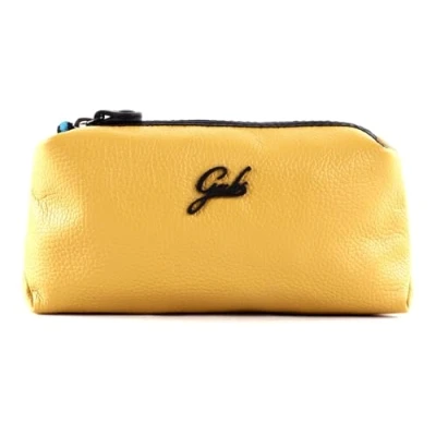 Afbeelding van Gabs Leren Utensil zak Gbeautymicro Bull Black Bag Honey Mosterdgeel