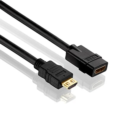Afbeelding van PureLink PI1100 010 High Speed HDMI verlengkabel (4K UltraHD (2160p), Ethernet), A stekker naar aansluiting, gecertificeerd, 1,00m, zwart
