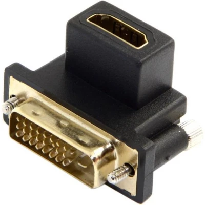 Afbeelding van DVI D Dual Link (m) HDMI (v) adapter / haaks naar beneden