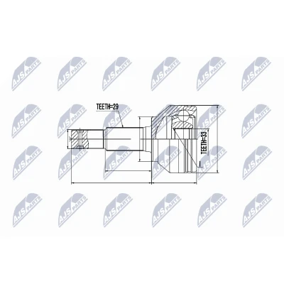 Afbeelding van Homokineet reparatie set, aandrijfas NTY NPZ NS 082