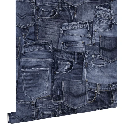 Afbeelding van Leen Bakker ESTAhome Behang Spijker Donkerblauw 53cm X 10,05 M Blauw Vlies