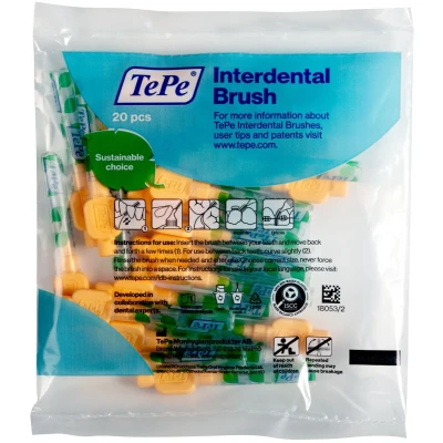 Afbeelding van TePe Interdentale Ragers Extra Soft Lichtoranje ISO maat 1 0,45 mm (20 stuks)