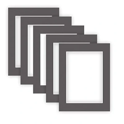 Afbeelding van nielsen Conservation Passepartout karton 1,5 mm set van 5 buitenformaat 30x40 cm voor beeldformaat 20,5x29,5 (DIN A4) grafietgrijs (donkergrijs) gestructureerd oppervlak