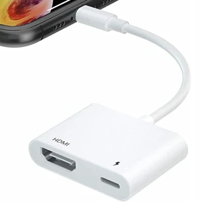 Afbeelding van Digitale AV adapter, Lightning naar HDMI, HDMI adapter voor iPhone, iPad HDTV projector, kabel, compatibel met iPhone 14/13/12/11/SE/X