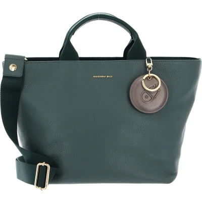 Afbeelding van MANDARINA DUCK Leren Schoudertas Shopper Mellow Leather Crossover Dark Forest Groen