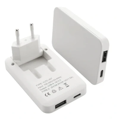 Afbeelding van 2 stuks extra platte voeding dual port USB A C wit 30 W
