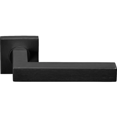 Afbeelding van Formani Deurkruk BASICS BSQ1 G geveerd op vierkant rozet PVD mat goud