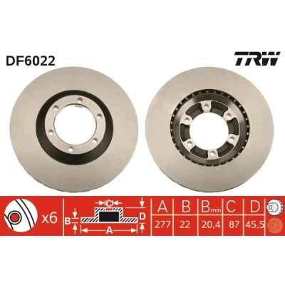 Afbeelding van Trw Remschijf DF6022