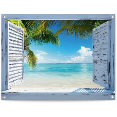 Afbeelding van Reinders! Poster Strandraam