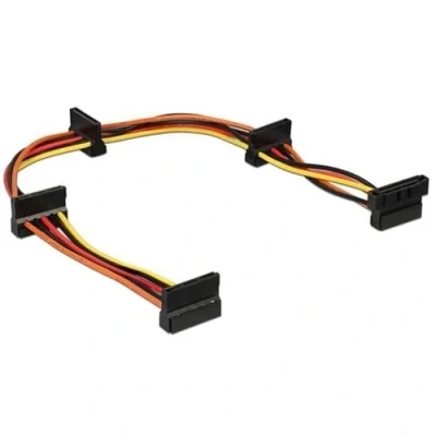 Afbeelding van Delock Cable Power SATA 15 pin plug&gt;4 x receptacle 40 cm multicolour