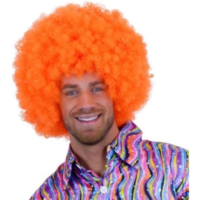 Afbeelding van Witbaard Pruik Super Afro Unisex Oranje One size
