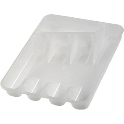 Afbeelding van keeeper Bestekdoos, bestekbak met 5 compartimenten, lade inzet, 33,5 x 26,5 cm, Pablo, transparant