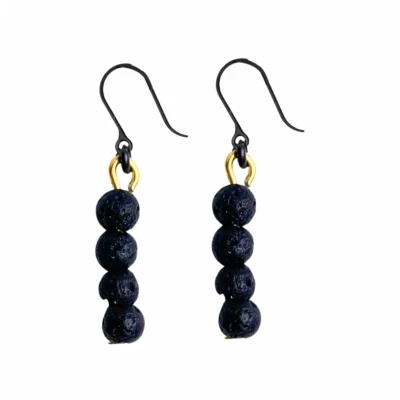 Afbeelding van Allergievrije oorbellen lava steentjes Charme Bijoux