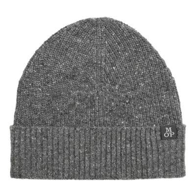 Afbeelding van Marc O&#039;Polo Dop Knitted Hat Graphite Grey Melange Donkergrijs