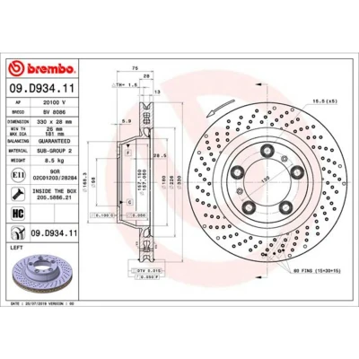 Afbeelding van Brembo Remschijven 09.D934.11