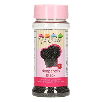 Afbeelding van FunCakes miniparels zwart 80g, 0, 2