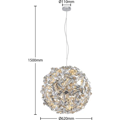 Afbeelding van Lindby hanglamp 9 lichts metaal, aluminium H: 58 cm E14 chroom