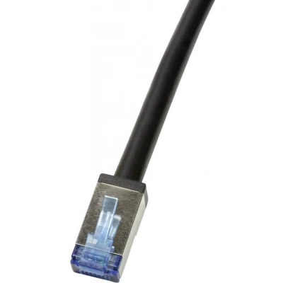 Afbeelding van LogiLink CQ7093S RJ45 Netwerkkabel, patchkabel CAT 6A S/FTP 10.00 m Zwart Afgeschermd, UV bestendig, Oliebestendig 1 st